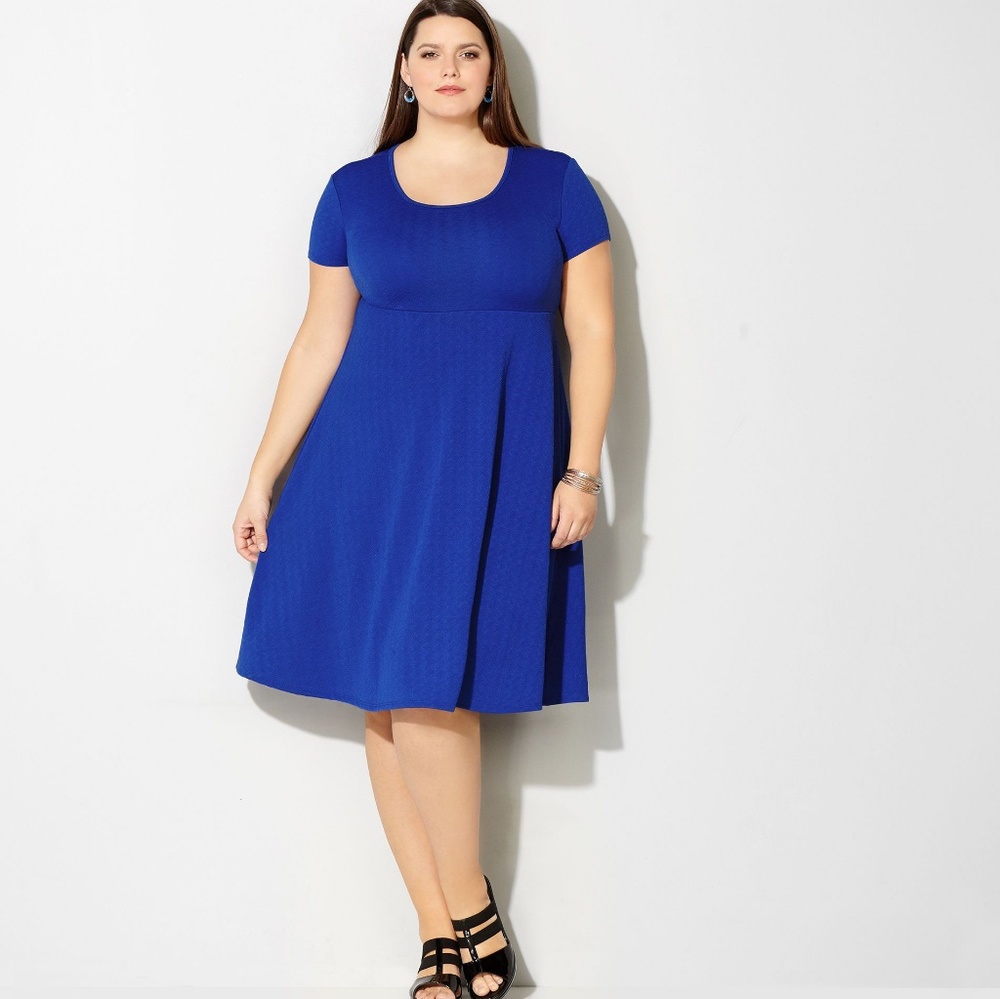 Textured Skater Dress - Sz 30/32W Avenue